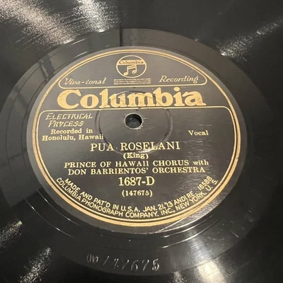 Гавайский 78 об/мин ГОНОЛУЛУ ЗАПИСЬ Колумбия 1687-D Принц Гавайи хор - Изображение 1 из 4
