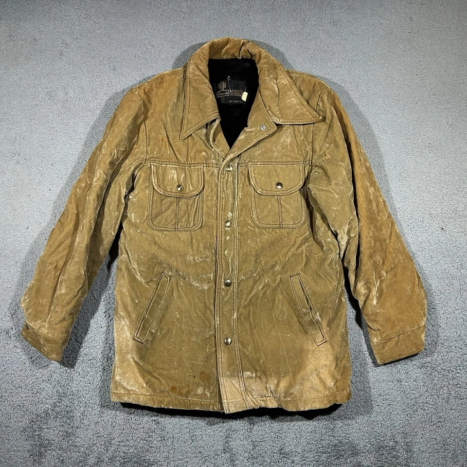 80’s Grants Chaqueta Gamuza Tostada y Marrón Forro Piel Hombre’s Talla 40 Foto 1 de 4