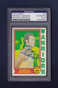 Charles Johnson signed Golden State Warriors 1974 Topps basketball card Psa/Dna - Picture 1 of 2