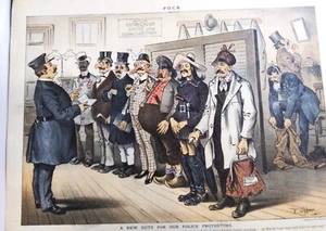 Puck, March 1, 1886, Back Cover, Political, Police, Excise Taxes, F. Opper Art - Imagen 1 de 6