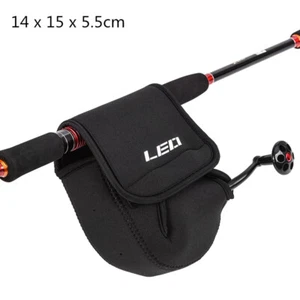 Fishing Reel Bag 14 x 15 x 5.5cm Fishing Wheel Protective Soft Case Cover Black - Picture 1 of 7