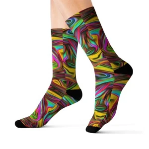 Charisma Girls Swirl Series Design Number 17 Sublimation Socks - Picture 1 of 13