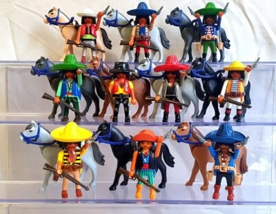 Playmobil 10 bandits mexicains à cheval de l'Ouest diligence indienne - Photo 1/4