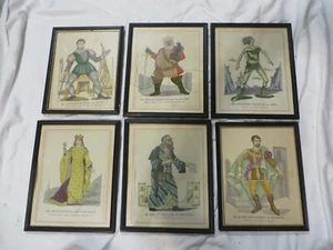 (6) WALDO LANCHESTER HAND COLORED SHAKESPEARE PORTRAIT PRINTS SIGNED IRENE WORTH - Picture 1 of 10