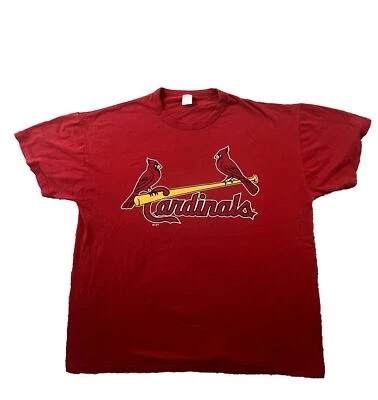 VINTAGE St. Louis Cardinals Shirt Adult  Red Russell Athletic Tee Men XL 90s - Image 1 of 4