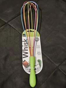 10 inch Whisk Large for Mixing, Beating Stirring Cookware Multi Color Silicone - Picture 1 of 6