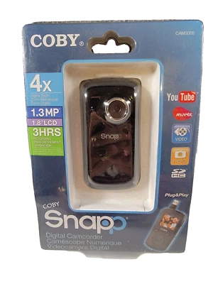 Coby CAM3005 Snapp 1.3MP Mini Camcorder with 1.8" LCD (Black) - Image 1 of 3