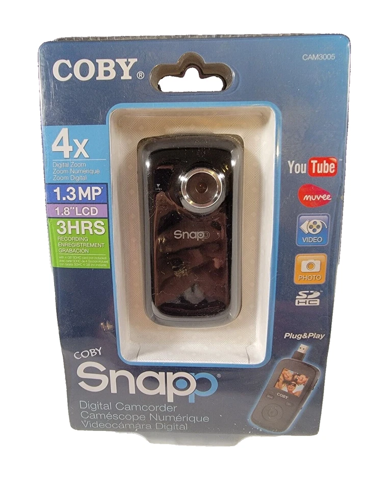 Coby CAM3005 Snapp 1.3MP Mini Camcorder with 1.8" LCD (Black) - Image 1 of 3
