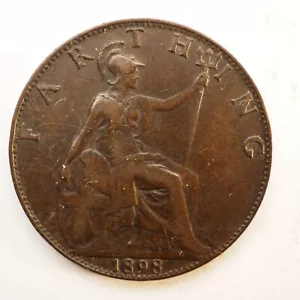 1898 Great Britain - 1 FARTHING - FREE SHIPPING! M5357 - Picture 1 of 2