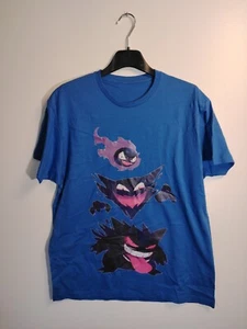 Gengar Anime Pokemon PIka Hombre Algodón Camisa M Azul B-Ware - Imagen 1 de 5