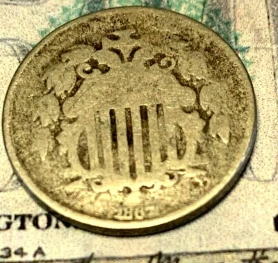 1867 Shield Type Nickel.  From Collection.  Combined Shipping. - Image 1 of 3