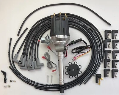 small cap CHEVY CORVETTE TACH DRIVE HEI DISTRIBUTOR +8.5mm BLACK UNIVERSAL WIRES - Image 1 of 4