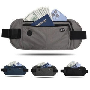 Invisible Travel Waist Pouch for Passport Money Belt Bag Hidden Security Wallet - Picture 1 of 18