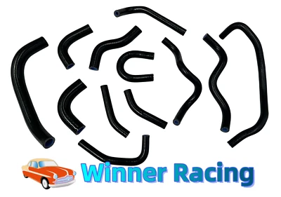 silicone heater hose kit for TOYOTA SUPRA JZA80 2JZ-GTE Turbo 1993-2002 Black - Image 1 of 4