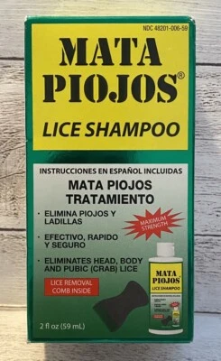 Champú medicado para piojos MATA PIOJOS Tratamiento 2 oz caducidad 07/2026 Foto 1 de 3