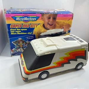 Micro Machines Super Van City Playset 1994, Incomplete w/Box 53 Vehicles +Extras - Picture 1 of 24