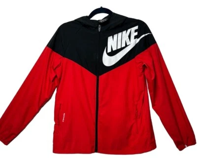 Nike Niños Rojo Manga Larga Acanalada Cremallera Completa Costura Bolsillo Ropa Activa Sudadera con Capucha Chaqueta XL Foto 1 de 4