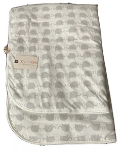 MANTA BEBÉ REVERSIBLE LUCY & SAM BLANCA Y GRIS 100% ALGODÓN ELEFANTE NUEVA CON ETIQUETAS - Imagen 1 de 12