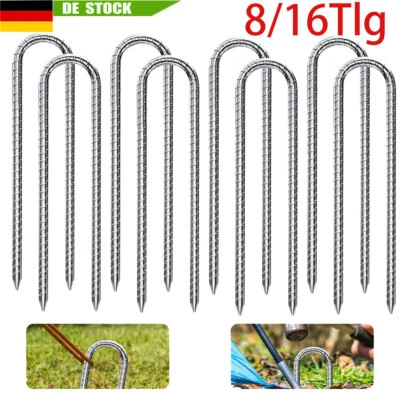 8X Erdanker Bodenanker Erdnägel Zeltheringe Stahl Bodenanker Zeltnägel Heringe - Bild 1 von 4