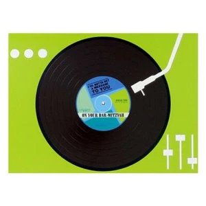 Bar Mitzvah Greeting Card with Envelope Record Player KJ-511 - Picture 1 of 3