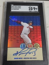 2005 Topps Finest FA-DA David Ortiz Autographs SGC 9