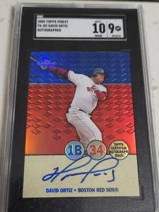 2005 Topps Finest FA-DA David Ortiz Autographs SGC 9 - Picture 1 of 1
