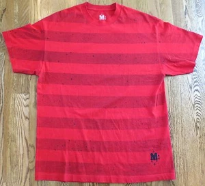 RARA T-shirt skate rossa NERA INCHIOSTRO SPOTCH STRIPES stampa XL di MANIK SKATEBOARDS - Foto 1 di 7