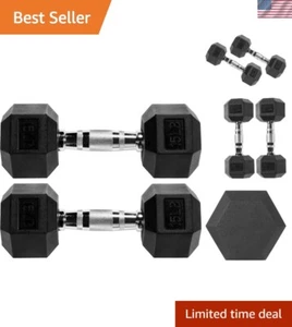 15 Pfund Sechskant Hantel Paar mit Gummigehäuse - sicherer Griff Design - Bild 1 von 8