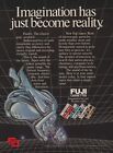 1980 Fuji Cassette Tapes - Flipping Rolling Cyborg Robot - Print Ad Photo Art