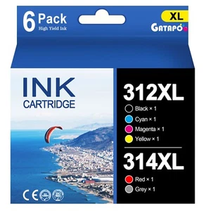 GATAPO® 312XL 314XL High Yield Ink Cartridges Compatible for Epson XP-15000, 6PK - Picture 1 of 9