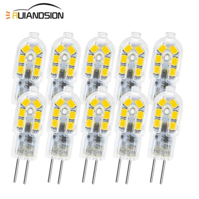 10pc 4000K G4 3W 2835 LED Bi-Pin Capsule Bulb Home Garden Camper Globe AC/DC 12V Foto 1 de 4