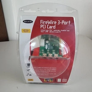 Belkin FireWire 3-Port PCI Card - New F5U502 Transfer Data Cable 2.1 Slot - Picture 1 of 5
