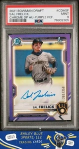 Sal Frelick 2021 Bowman Draft Cromo Auto Viola Rifrattore CDA-SF Auto PSA 9 - Foto 1 di 2