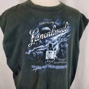 Vintage Leinenkugel's Original Beer T-Shirt XXL Sleeveless, Black Cotton Brewery - Picture 1 of 9