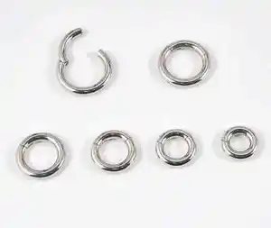 1PC 12g - 2g Hinged Segment Ring Heavy Gauge Thick Earing Sleeper Clicker Hoop - Picture 1 of 9