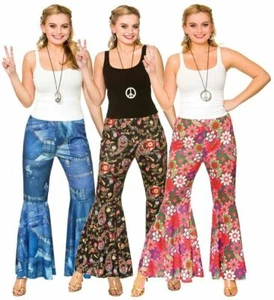 Damen Hippie Hippie Schlaghose 60er 60s Kostüm Trachtenhose Schlaghose - Bild 1 von 7