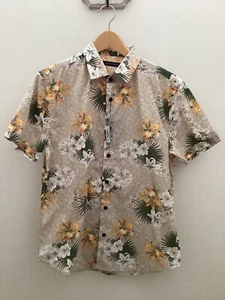 Camisa de manga corta Lords Of Harlech caqui Francis Trim Fit nueva con etiquetas, talla M del Reino Unido, etiqueta - Imagen 1 de 5