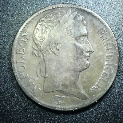 1813 Франция, Наполеон I, 5 франков, Лион, EF, серебро - Изображение 1 из 2