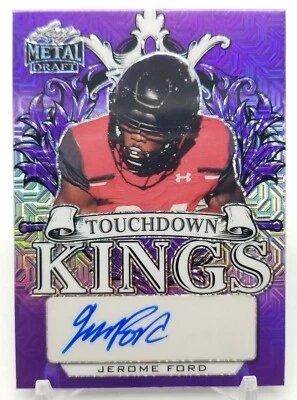 2022 Leaf Metal Draft JEROME FORD Touchdown Kings Purple Mojo Auto /10 #TK-JF1 - Image 1 of 4