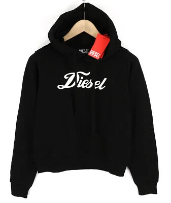DIESEL F-Reggy-Hood Mujer Sudadera con Capucha S Negro Pullover Frontal Logo Correas PVP 175 € Foto 1 de 4