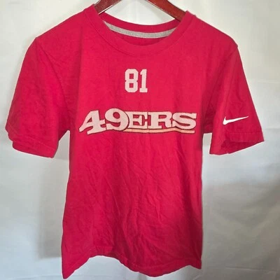 耐克旧金山 49ers Anquan Boldin #81 青少年小号红色白色 T 恤二手 — 第 1/4 张图片