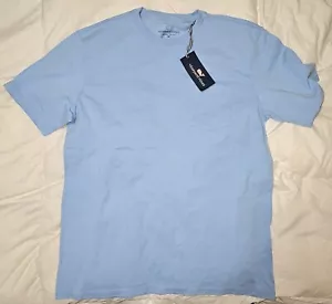 NEW WITH TAGS Mens Vineyard Vines Medium Blue T-Shirt Solid Colored Pocket Shirt - Picture 1 of 6