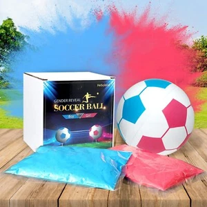 Heboland Gender Reveal Fussball Pulver Blau Rosa Jungen Mädchen Überraschung - Bild 1 von 8