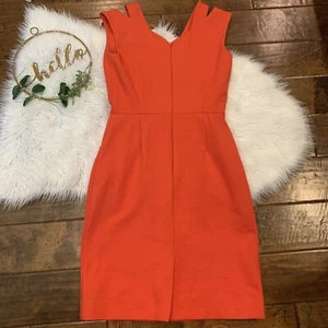 Katherine Kelly Damen Kleid Orange Kurzarm Cut Out Größe 2 Taillendetails - Bild 1 von 8