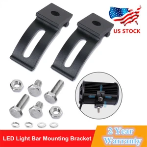 1 Set Universal LED Light Bar Mounting Brackets Adjustable Fog Work Lights Mount - Picture 1 of 10