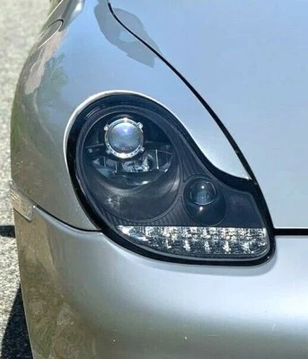 Porsche Boxster 986  996 MK1 Black with Chrome LED DRL Projector Headlights Set - Image 1 of 4