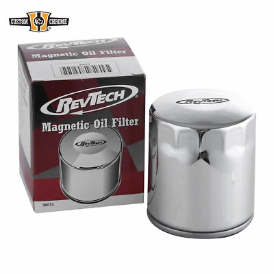 Filtro de aceite magnético RevTech para Harley Twin Cam Repl. 63798-99 cromado Foto 1 de 4