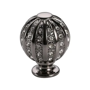 5 Pack Black Nickel Cabinet Knobs 1 Inch27mm Cabinet Hardware Round Crystal K... - Picture 1 of 4