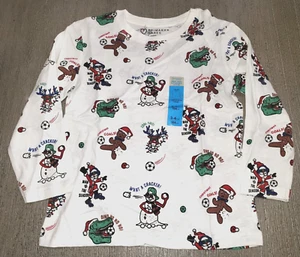 boys NEW NWT CHRISTMAS TEE SHIRT size 4/5 year SPORTS SNOWMAN GINGERBREAD SANTA - Picture 1 of 1