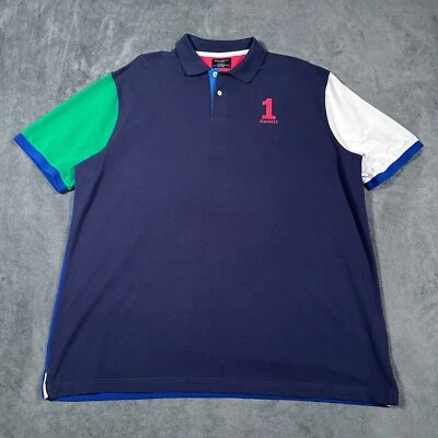 Camisa Polo Hackett Para Hombres 3XL XXXL 1 Azul Marino Multicolor Bloques Ajuste A Medida Foto 1 de 4